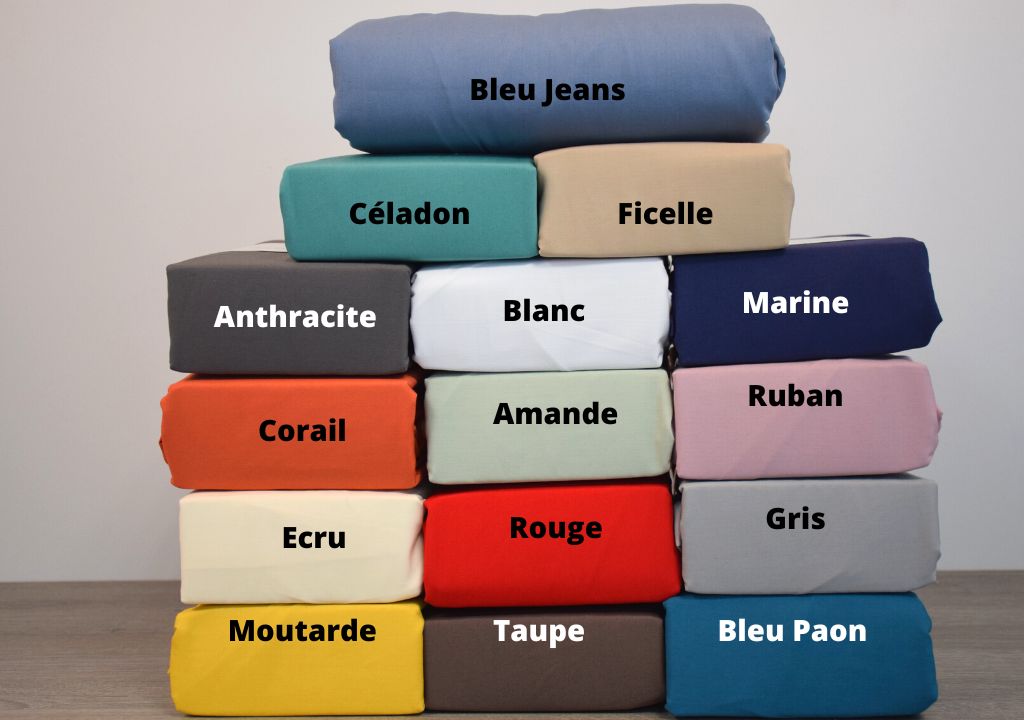Drap Housse 160x200 cm Bonnet 35 cm coton, couleur Grège
